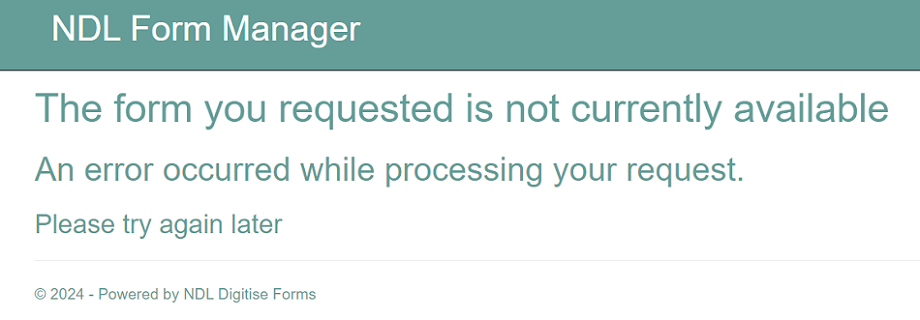 Picture showing the flooding error message, displayed when maximum number of requests has been reached. 